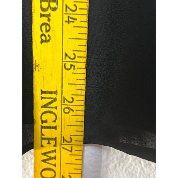 Zac & Rachel Woman Black V-Neck Blouse 2X Ruffle Sleeves Lace Detail Sheer - Picture 15 of 16